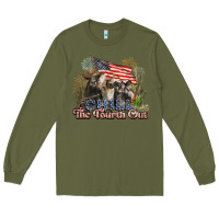 Army Green chill the fourth out cows 4th july america Long Sleeve Tee - NancyCooperArtShop