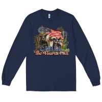 Navy chill the fourth out cows 4th july america Long Sleeve Tee - NancyCooperArtShop