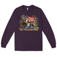 Plum chill the fourth out cows 4th july america Long Sleeve Tee - NancyCooperArtShop