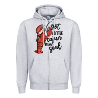 Heather Grey got a little cajun in my soul Zipper Hoodie - MaliasSmallBusiness