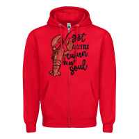 Red got a little cajun in my soul Zipper Hoodie - MaliasSmallBusiness