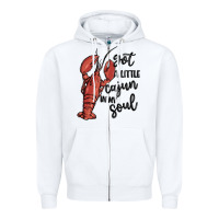 White got a little cajun in my soul Zipper Hoodie - MaliasSmallBusiness