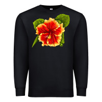 Black Hawaiian Hibiscus Flower Premium Sweatshirt - LillyAllenDesigns