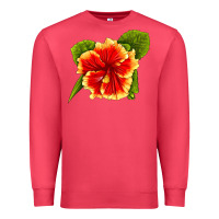 Cardinal Hawaiian Hibiscus Flower Premium Sweatshirt - LillyAllenDesigns