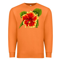 Carrot Hawaiian Hibiscus Flower Premium Sweatshirt - LillyAllenDesigns