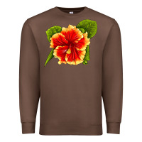 Chestnut Hawaiian Hibiscus Flower Premium Sweatshirt - LillyAllenDesigns