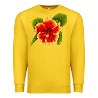 Lemon Hawaiian Hibiscus Flower Premium Sweatshirt - LillyAllenDesigns