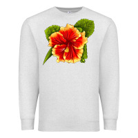 Oatmeal Heather Hawaiian Hibiscus Flower Premium Sweatshirt - LillyAllenDesigns