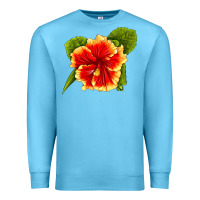 Ocean Blue Hawaiian Hibiscus Flower Premium Sweatshirt - LillyAllenDesigns