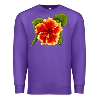Purple Hawaiian Hibiscus Flower Premium Sweatshirt - LillyAllenDesigns