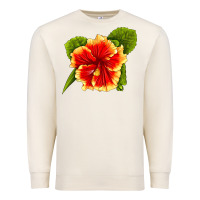 Sandshell Hawaiian Hibiscus Flower Premium Sweatshirt - LillyAllenDesigns