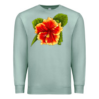 Seafoam Hawaiian Hibiscus Flower Premium Sweatshirt - LillyAllenDesigns