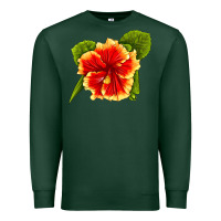 Sports Green Hawaiian Hibiscus Flower Premium Sweatshirt - LillyAllenDesigns