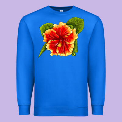 Hawaiian Hibiscus Flower Premium Sweatshirt Designed By Lillyallendesigns