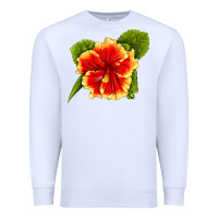 White Hawaiian Hibiscus Flower Premium Sweatshirt - LillyAllenDesigns