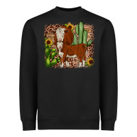 Black Hereford cactus sunflower Heavyweight Sweatshirt - JahusDesignShop