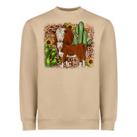 Hereford Cactus Sunflower Heavyweight Sweatshirt | Teevron