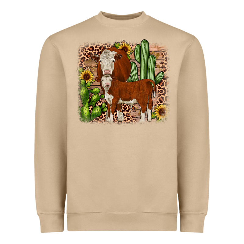 Hereford Cactus Sunflower Heavyweight Sweatshirt by JahusDesignShop | Teevron