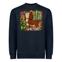 Navy Hereford cactus sunflower Heavyweight Sweatshirt - JahusDesignShop