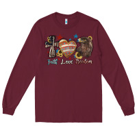 Burgundy faith love freedom usa Long Sleeve Tee - NancyCooperArtShop