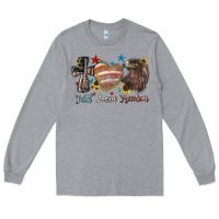 Heather Grey faith love freedom usa Long Sleeve Tee - NancyCooperArtShop