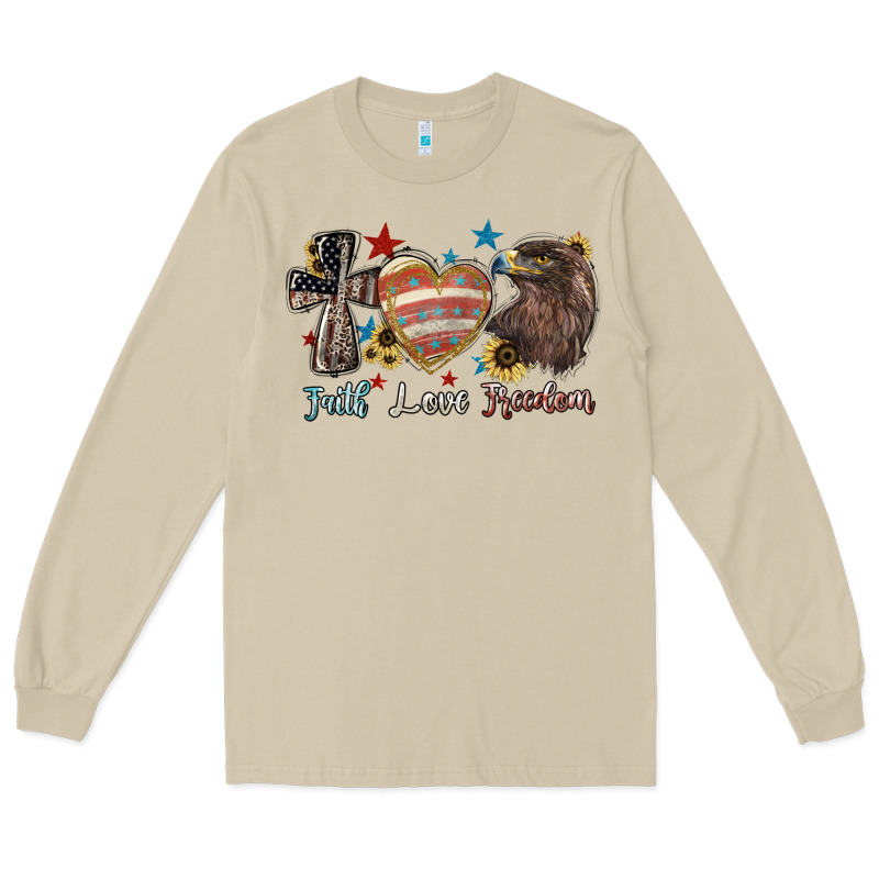 Faith Love Freedom Usa Long Sleeve Tee by NancyCooperArtShop | Teevron