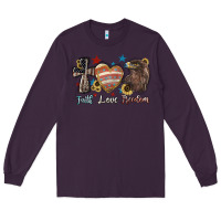 Plum faith love freedom usa Long Sleeve Tee - NancyCooperArtShop
