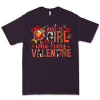 Plum just a girl who loves valentine Premium Tee - texasbilliewilder