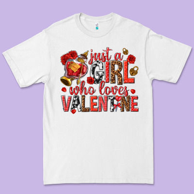 Premium Tee just a girl who loves valentine