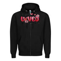 Black i am loved john 3 16 Zipper Hoodie - MaliasSmallBusiness
