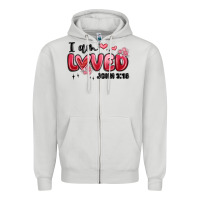 Dove Grey i am loved john 3 16 Zipper Hoodie - MaliasSmallBusiness