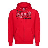 Red i am loved john 3 16 Zipper Hoodie - MaliasSmallBusiness