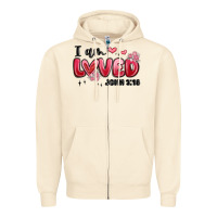 Sandshell i am loved john 3 16 Zipper Hoodie - MaliasSmallBusiness