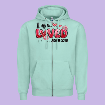 I Am Loved John 3 16 Zipper Hoodie Designed By Maliassmallbusiness