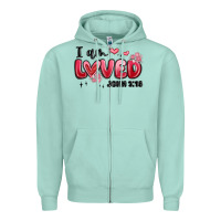 Seafoam i am loved john 3 16 Zipper Hoodie - MaliasSmallBusiness