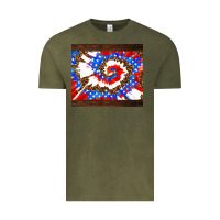 Vintage Olive usa tie dye Vintage Tee - AdoDesignShop