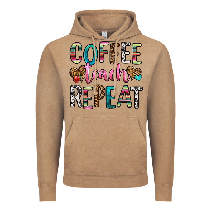 Coffee Teach Repeat Vintage Hoodie by HRA Design Shop | Teevron