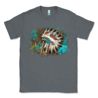 Charcoal Heather indian headress sunflower leopard Classic Tee - AdoDesignShop