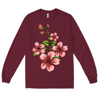 Burgundy pink flowers hibiscus Long Sleeve Tee - Jasminsmagicworld