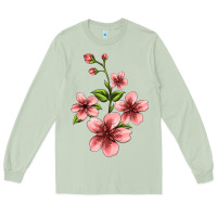 Matcha pink flowers hibiscus Long Sleeve Tee - Jasminsmagicworld