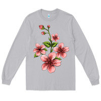 Moon Dust pink flowers hibiscus Long Sleeve Tee - Jasminsmagicworld
