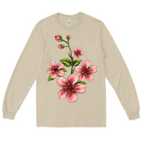 Mushroom pink flowers hibiscus Long Sleeve Tee - Jasminsmagicworld