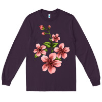 Plum pink flowers hibiscus Long Sleeve Tee - Jasminsmagicworld