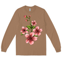 Toasted Coconut pink flowers hibiscus Long Sleeve Tee - Jasminsmagicworld
