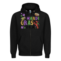 Black in my mardi gras era Zipper Hoodie - MaliasSmallBusiness