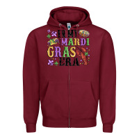 Burgundy in my mardi gras era Zipper Hoodie - MaliasSmallBusiness