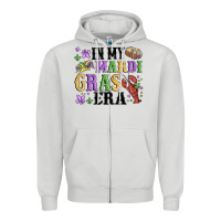 Dove Grey in my mardi gras era Zipper Hoodie - MaliasSmallBusiness