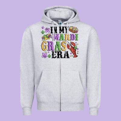 In My Mardi Gras Era Zipper Hoodie Designed By Maliassmallbusiness