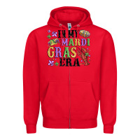 Red in my mardi gras era Zipper Hoodie - MaliasSmallBusiness