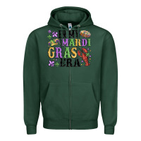 Sports Green in my mardi gras era Zipper Hoodie - MaliasSmallBusiness